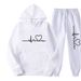 Men And Women Fleece Sweatshirt Autumn Winter Heart Pattern Hoodie Trendy Brand New Men's Set_desvips.com