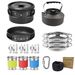 Outdoor Products Outdoor Cookware 2-3 People Camping Pot Set Folding Set Pot Teapot Combination_desvips.com
