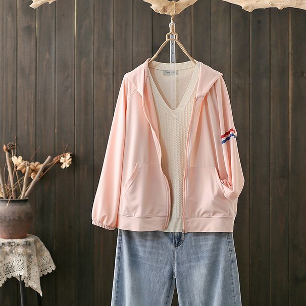 Summer Plus Size 100.00kg Sun Protection Women's Clothing Easy Matching Coat Loose Casual Air Conditioning Shirt_desvips.com