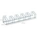 Rastrelliera Portabiciclette Parcheggio Per 6 Biciclette In Acciaio, 179x33x27 Cm, Argento_desvips.com
