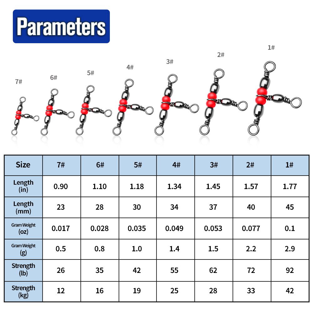 Japanese Style New Splitter 8-Shaped Ring Red Bead Three-Prong Swivel Sea Connector Outdoor Fishing Accessories_desvips.com