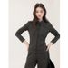 Gray Slim-fit Right-shoulder Sweatshirt Jacket For Women, Spring And 2025, Korean-style Early Autumn Outfit, Yoga Wear,_desvips.com