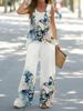 Women's Clothing round neck casual printed vest wide leg pants suit_desvips.com
