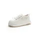 Genuine Leather Thick Sole Round Toe Raised Small White Casual Comfortable Trendy And Versatile Women Board Shoes_desvips.com
