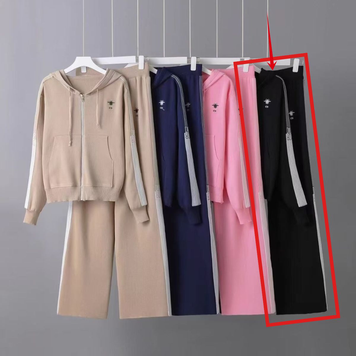European American Spring And Autumn New Knitted For Women, Fashion Zipper Sweatshirt Jacket + Casual Loose Pants_desvips.com