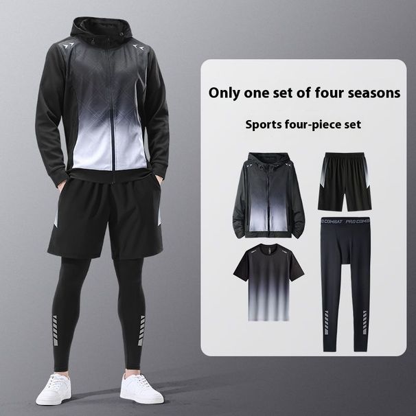 Men's Sports Suit Running Quick-Dry Jacket Cycling Training Clothing Fitness Clothes Outdoor Hiking Spring And Autumn_desvips.com