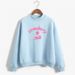 New Strawberry Milk Text Print Simple Harajuku Hoodie Long Sleeve Mid-Neck Sweatshirt_desvips.com