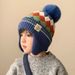 Children's Autumn Winter Baby Ear Protection Hat Boys Girls Fleece Lined Warm Knitted Round Top_desvips.com
