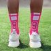 Custom Team Number Socks - Pink Athletic Mid-Calf_desvips.com
