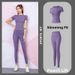 Women's Gym Yoga Wear Two Piece Set Sports Casual Suit Trendy Sports T-Shirt Fitness Body Building_desvips.com