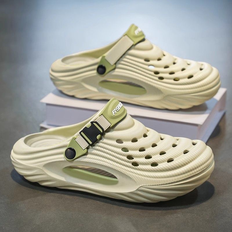 EVA Thick-soled Perforated Shoes Men, Suitable Outdoor Stream Trekking, Can Be Used For Driving, Stylish, Summer_desvips.com