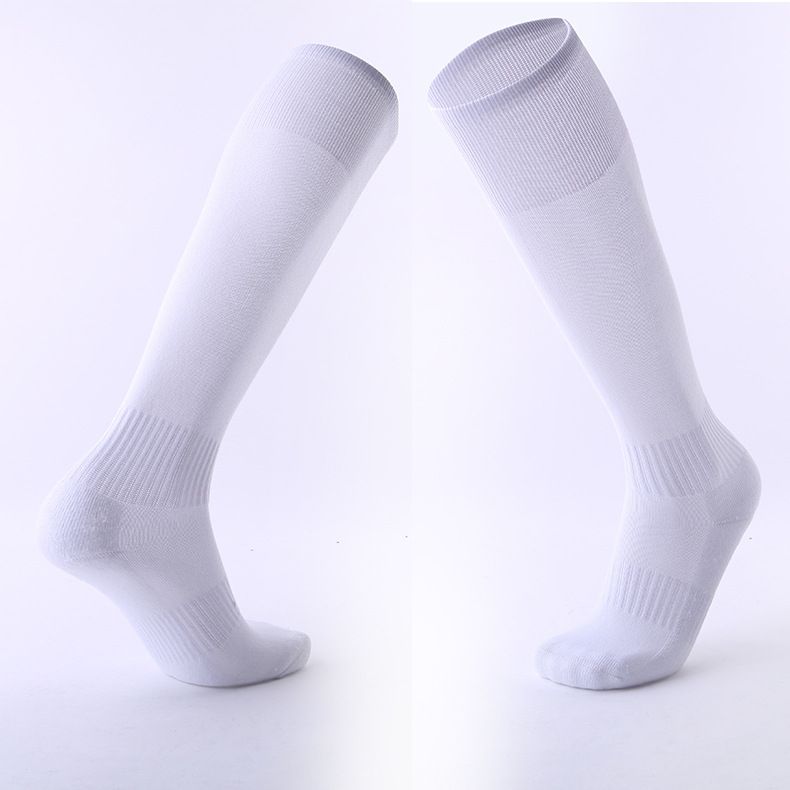 Breathable Over-The-Knee Socks Sweat Absorbent Wear Resistant Non-Slip Terry Cloth Sole Solid Color Professional Football Socks For Adults_desvips.com