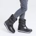 Cozy Winter Kids Snow Boots With Faux Fur Lining, Non-Slip Sole & Magic Strap - Warm PU Leather Mid-Calf Boots For Girls_desvips.com