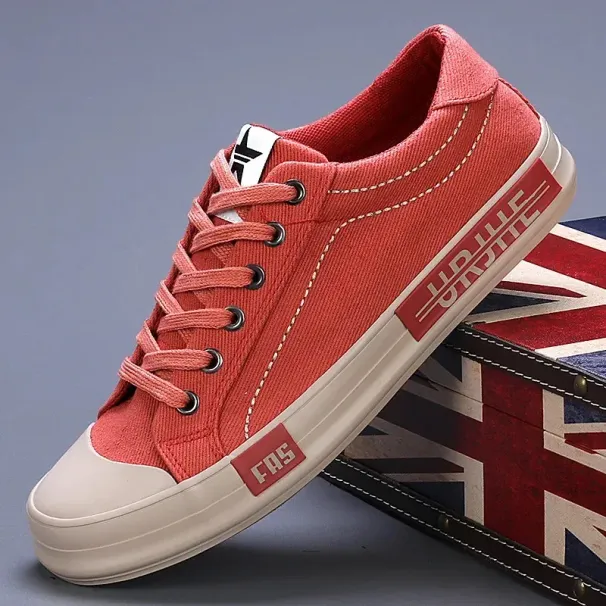 Quality Mens Canvas Fashion Comfortable Men Casual Shoes Breathable Flat Lace Up Outdoor On-slip Male Sneakers 250225_desvips.com