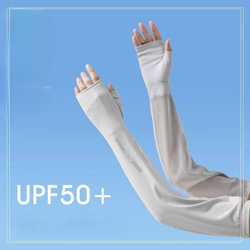 Summer Driving Gloves Women, Half-Finger Long Thin Ice Silk Sun Protection Arm Sleeves For Cycling And Sports_desvips.com