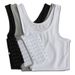 Women Breast Transboy Lesbian Corset Trans Vest Summer Side Buckle Short Tank Top Underwear Shaper Bustier Chest Binder_desvips.com