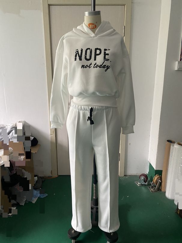 Women's Clothing casual hooded hoodie set of wide-leg pants_desvips.com