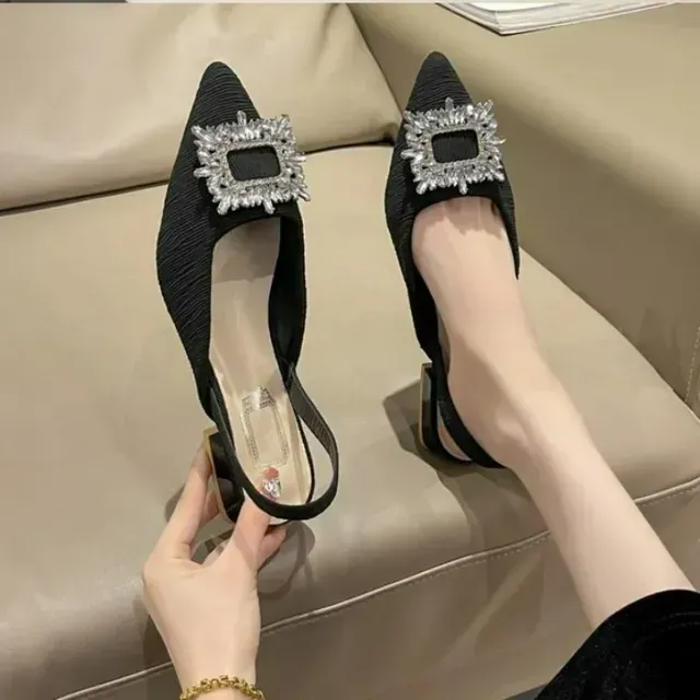 Crystal Hot Women's Slingback Pumps Comfortable Triangle Heel Wedding Party Plus Size 42 - Shoes, & Bride,_desvips.com