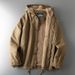 Men's Winter Fleece-Lined Hooded Jacket - Soft Cotton Outerwear With Thick Warm Padding, Lightweight & Comfortable For Outdoor Travel_desvips.com