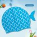 New Waterproof Silicone Cute Fish Scale Enlarged Swim Cap For Boys And Girls_desvips.com