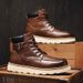 European And American Star Explosive Leather Martin Boots Men's American Retro Cargo Boots_desvips.com