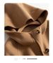Women's Clothing quality double sided wool coat with hood and short button for women_desvips.com