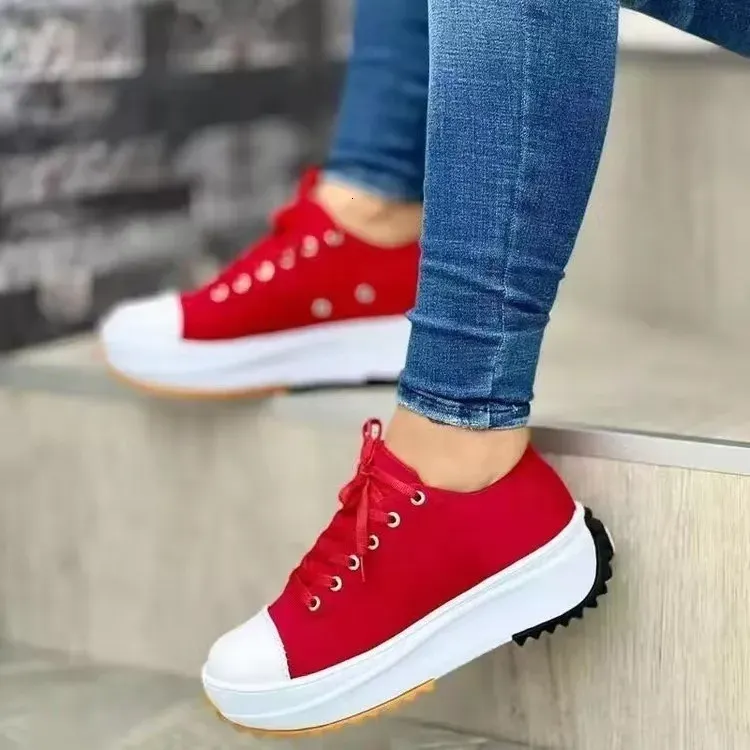 New Casual For Women 2023 Autumn Summer Round Toe Canvas Solid Color Low Top Plus Size Women's Shoes Ddmysaturn_desvips.com