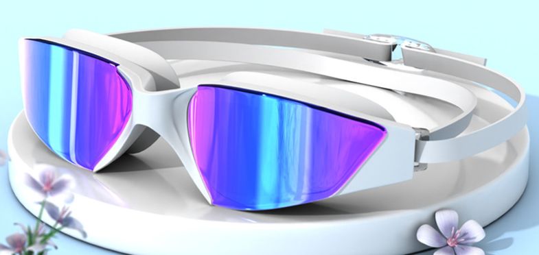 Swimming Goggles Set Electroplating Colorful Swimming Goggles Swimming Cap Four Piece Waterproof And Anti Fog High Definition Glasses_desvips.com