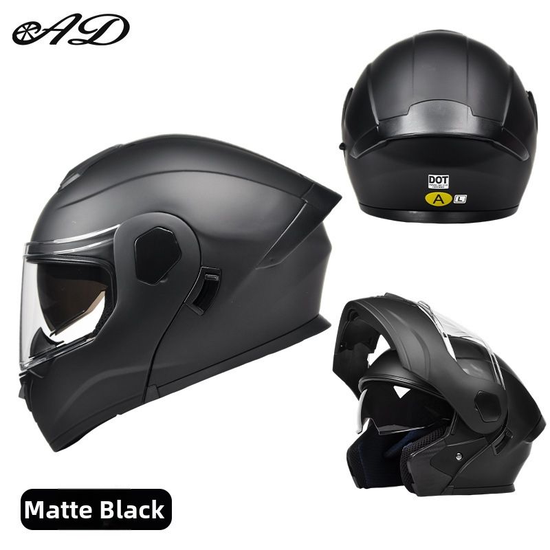 Men's Full Face Motorcycle Helmet 3C Certified Foreign Trade Electric Vehicle Safety Helmet With Large Rear Wing And Flip Up Design For All Season_desvips.com