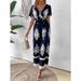 Women's V-neck bat sleeve waist jumpsuit_desvips.com