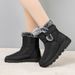 Women's Winter Snow Boots With Fleece Lining, Thick High-Top Warm Shoes, Slip-Resistant Sole, Casual Zip-Up Ankle Boots For Women_desvips.com