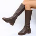 Retro Brown Knee High Large-sized Low Platform Long Autumn Pu Leather Zipper Womens Warm Boots 240911_desvips.com