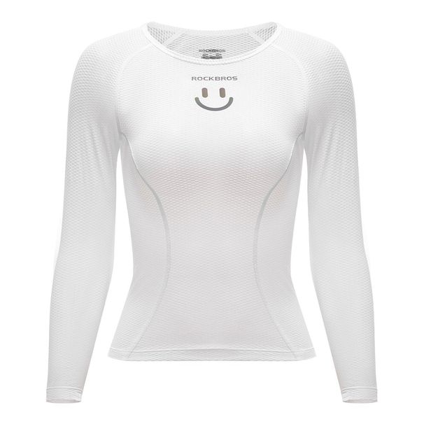 ROCKBROS Women's Long - Sleeve Breathable Cycling Jersey, White_desvips.com