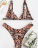Bikini Split Swimsuit Women's Super Sexy Leaky Back Bikini Snakeskin Print Swimsuit_desvips.com