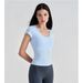 Comfortable Sports Short Sleeve Women's Skin-Friendly Barely-There Casual T-Shirt Yoga Wear High-End Waist-Slimming_desvips.com