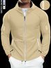Men's Hooded Jacket, Waterproof, Reflective Zipper, Athleisure, Outdoor, Camping, Multi-season, Can Be Sent To Your_desvips.com