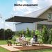 Toile De Toit Pour Pergola Tonnelle Rétractable De 4 X 3 M - Toile Uniquement 350 X 260 Cm Gris Foncé_desvips.com