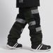 001 Gsousnow Luminous Color Block Snow Unisex 2021 Waterproof Warm Snowboard Pants_desvips.com