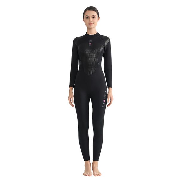 3mm Thermal Diving Suit One-Piece Couple Sleeve Long Pants Full Body Sun Protection Wear-Resistant Cold-Proof Snorkeling_desvips.com