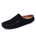 Spring and summer breathable bag head half slippers men a slip-on British non-slip heelless lazy bean shoes sandals_desvips.com