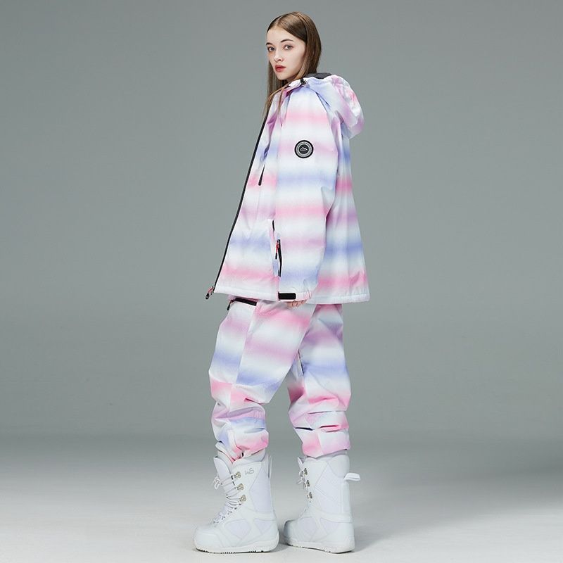 001 Women's Set Snowboard And Jacket Pants Warm Ski Suit New Cross-Border Style_desvips.com