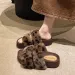 Free Delivery Designer Women Cotton Mop Hairy Slippers Non Slip And Plush Comfortable For External Wear_desvips.com