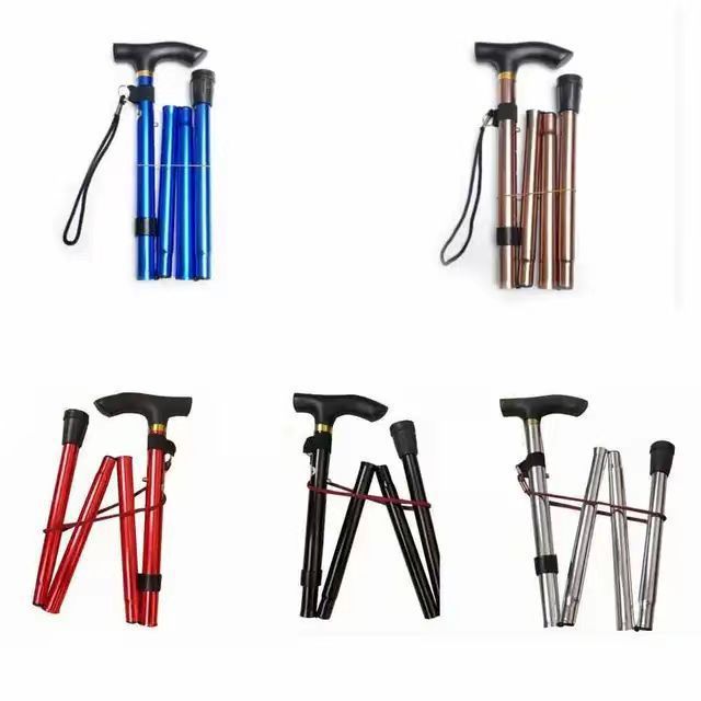 Outdoor Retractable Aluminum Alloy Trekking Poles, Ultra-light And Portable Walking Sticks, Hiking Crutches, Mountaineering Folding Crutches_desvips.com