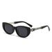 New High-end Metal Chain Fashionable Personalized Polarized With Small Frame Cat Eye Trendy Women's Sunglasses 5129_desvips.com