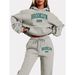 Plus Size Women's Hoodie Set, Graphic Print Loungewear, Relaxed Fit Two-Piece Outfit_desvips.com
