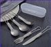 Pure Outdoor Portable Tableware Camping Hiking Ultra-light Titanium Alloy Foldable Knife Fork Spoon Set_desvips.com