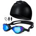 4pcs/set Adult Swimming Goggles Swimming Cap Set HD Men's Waterproof And Anti Fog Glasses Women's Swimming Cap Nose Clip Earplugs Swimming Equipment_desvips.com
