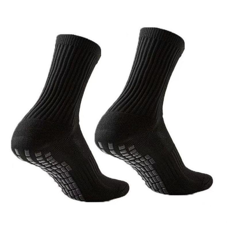 Football Socks Solid Color Anti Slip Soccer Socks, Dot Coated Shock Absorption, Wear Resistant, Breathable Sports Basketball Socks For Men._desvips.com