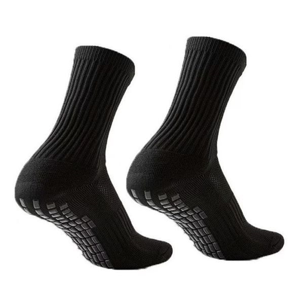 Football Socks Solid Color Anti Slip Soccer Socks, Dot Coated Shock Absorption, Wear Resistant, Breathable Sports Basketball Socks For Men._desvips.com