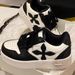 Logo Correct 1 High-End SMF Big Teeth Skate Cross Flower Sports Casual Qin Lan Same Style Thick-Soled Height-Increasing Panda Shoes_desvips.com